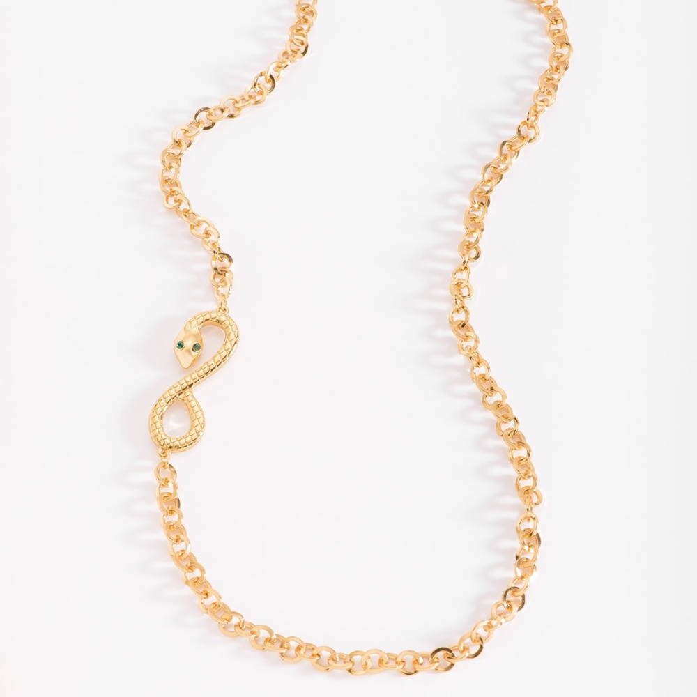 New Gold-Plated Necklace with Infinity Symbol and Gemstones